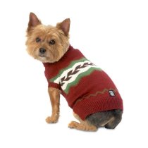 Colby's Winter Fair Isle Dog Sweater - Cranberry