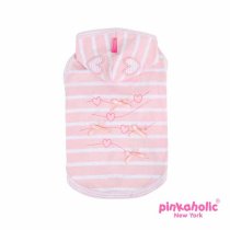 Doodle Hooded Dog T-Shirt by Pinkaholic - Light Pink