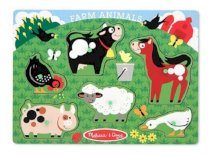 Farm Animals Peg Puzzle - 6 Pieces
