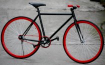 Xe đạp không phanh Fixed Gear Black - Vành Red 40mm