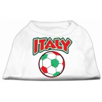 Italy Soccer Print Dog Shirt - White
