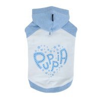 Riley Dachshund Hooded Dog Shirt by Puppia - Light Blue