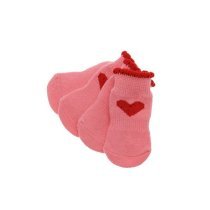 Red Hearts Soxy Paws Dog Socks - Pink