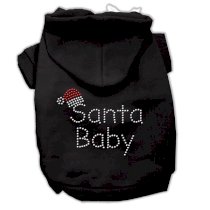 Santa Baby Dog Hoodie - Black