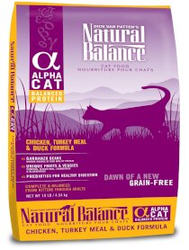Natural Balance Alpha Grain-Free Chicken, Turkey Meal, and Duck Formula for Cats, 10-Pound Bag