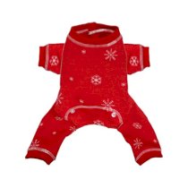 Snowflake Dog Long Johns Pajamas by Hip Doggie - Red