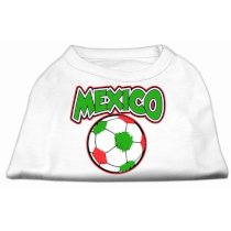 Mexico Soccer Print Dog Shirt - White