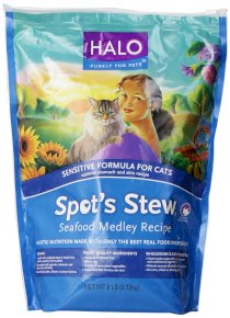 Halo Spot's Stew Natural Dry Cat Food, Sensitive Cat, Seafood Medley, 6-Pound Bag