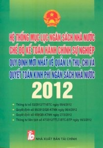  Hệ thống mục lục ngân sách nhà nước chế độ kế toán hành chính sự nghiệp - Quy định mới nhất về quản lý thu, chi và quyết toán kinh phí ngân sách nhà nước 2012