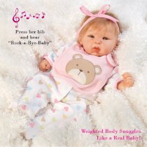 Baby Doll that Looks Real, Happy Teddy, 19-inch Vinyl with Weighted Body