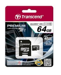 Transcend Premium MicroSDXC 64GB Class 10  45MB/s