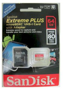 Sandisk MicroSDXC Extreme Plus 64GB 80MB/s