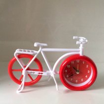 Đồng hồ báo thức để bàn hình xe đạp phối 2 màu