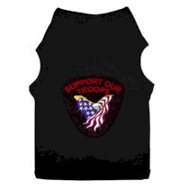 Support Our Troops Patch Dog Tank Top - Black