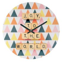 DENY Designs Happee Monkee Joy To The World Wall Clock