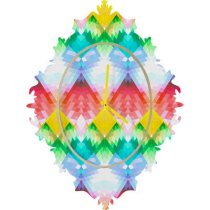 DENY Designs Deniz Ercelebi Crystal Rainbow Wall Clock