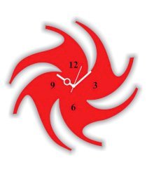 Sai Enterprises Red Mdf Wood Spiral Wall Clock