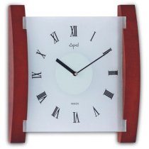 Opal Luxury Time Products Wood and Frosted Glass Wall Clock