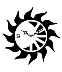 Sai Enterprises Black And White Mdf Wood Sun Design Wall Clock
