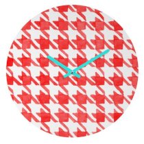 DENY Designs Social Proper Candy Houndstooth Wall Clock
