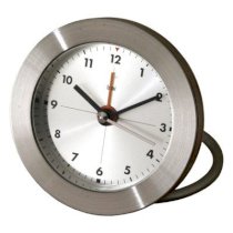 Bai Design Diecast Round Travel Alarm Clock with Arabic Numerals