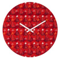 DENY Designs Julia Da Rocha Christmas Trees Wall Clock