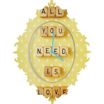 DENY Designs Happee Monkee All You Need Is Love Wall Clock