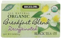 Bigelow Organic Breakfast Blend Decaffeinated Tea, 20 Count, 1.46 Ounce Box