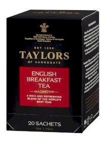 Taylors of Harrogate, Black Tea, English Breakfast Tea, 20 Count Wrapped Tea Bag
