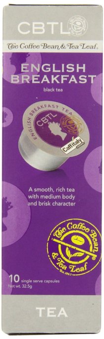 CBTL English Breakfast Tea Capsules By The Coffee Bean & Tea Leaf, Net Wt. 32.5g, 10 Count Box