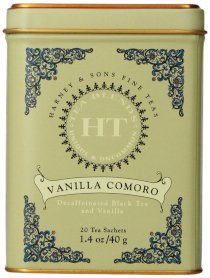 Harney and Sons Vanilla Comoro, Decaf Flavored Black 20 Sachets per Tin
