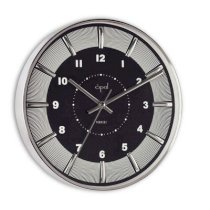 Opal Luxury Time Products 12" Round Stainless Steel Case Wall Clock