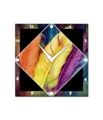 Amore Colorful Feather Wall Clock
