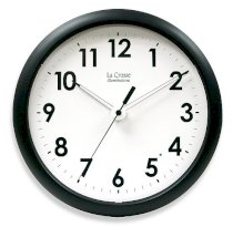 La Crosse Technology 10-Inch Analog Black Wall Clock with Illuminated Hands