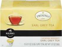 Twinings of London K-Cup Portion Pack for Keurig K-Cup Brewers Decaffeinated Earl Grey Tea, 72 Count (Pack of 6)