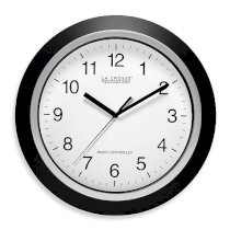 La Crosse Technology 10-Inch Atomic Black Chapter Ring Design Clock