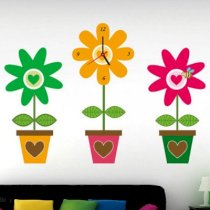 Creative Motion Do It Yourself Flower Pot Wall Clock