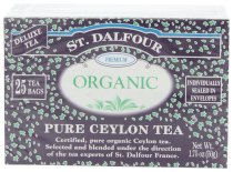 ST. Dalfour Organic Tea, Tea Bags, Pure Ceylon, 1.75-Ounce Bags, 25-Count Boxes (Pack of 6)