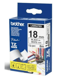 Nhãn in Brother TZ-S241 siêu dính (chữ đen trên nền trắng 18mm)