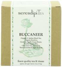 SerendipiTea Buccaneer, Indian Black Tea, Toasted Coconut, Chocolate, Vanilla & Rooibos Tea, 4-Ounce Box