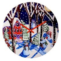 DENY Designs Renie Britenbucher Magic Snowmen Wall Clock