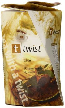 T-Twist Premium Black Tea Chai, Pyramid Silken Tea Bags 20-Count