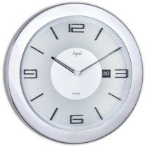 Opal Luxury Time Products 16" Stainless Steel Round Case Wall Clock