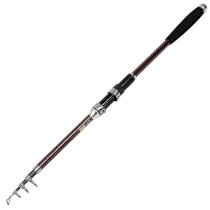 5.9Ft Foam Wrapped Handle 5 Sections Telescopic Fishing Rod Pole Red Black