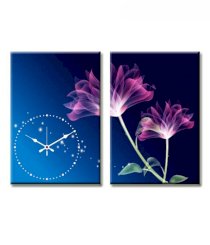 Design 'O' Vista Purple Flower Delight Wall Clock