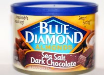 Blue Diamond Almonds Sea Salt Dark Chocolate 6oz Can (Pack of 4)