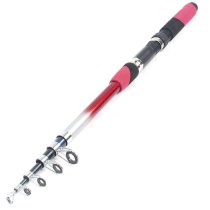Pink Black Foam Coated Nonslip Handle Fishing Rod 2.3M 6 Sections