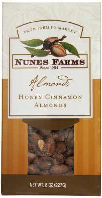 Nunes Farms Almonds, Honey Cinnamon, 8 Ounce
