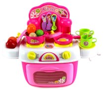 Kid's Kitchen Stove Oven Children's Toy Kitchen Playset w/ Lights & Sounds, Accessories