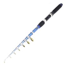 2.35 Length Telescopic 8 Section Carbon Fiber Fishing Rod Pole Black Blue